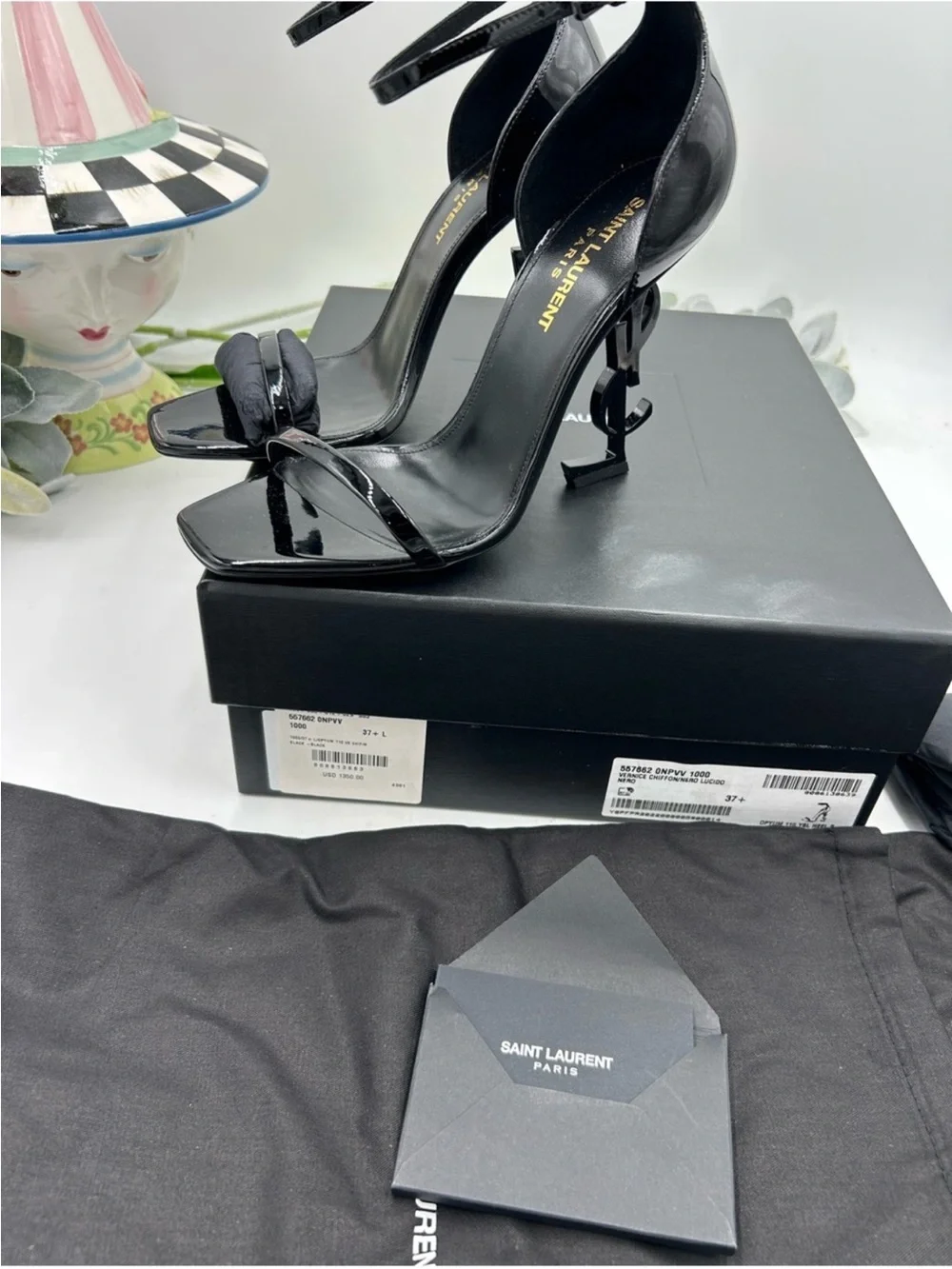 Women’s SaintLaurentYSL OPYUM patent leather sandal size 37.5 made in Italy